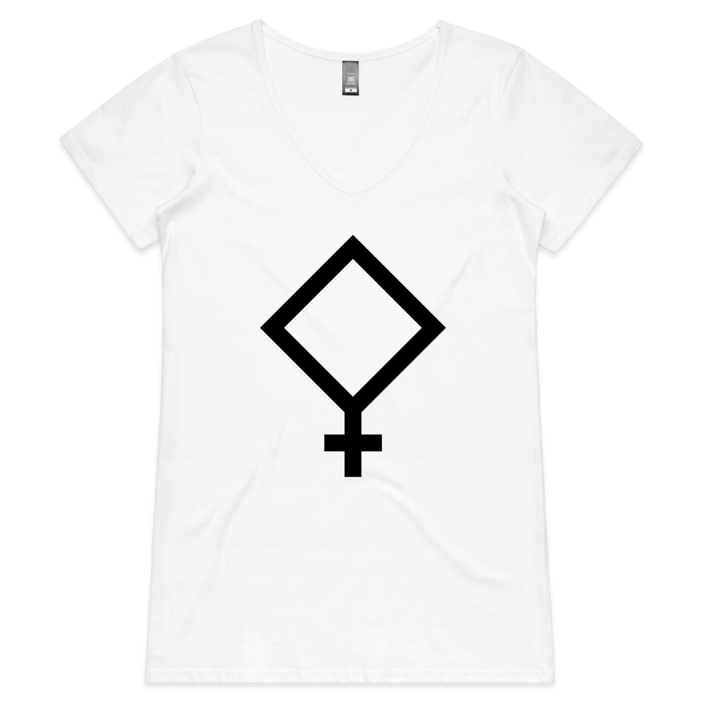 Athena, Goddess of Wisdom & War - Womens V-Neck T-Shirt