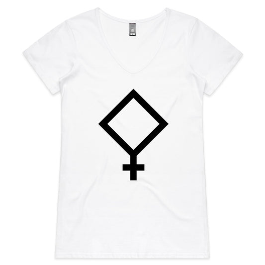 Athena, Goddess of Wisdom & War - Womens V-Neck T-Shirt
