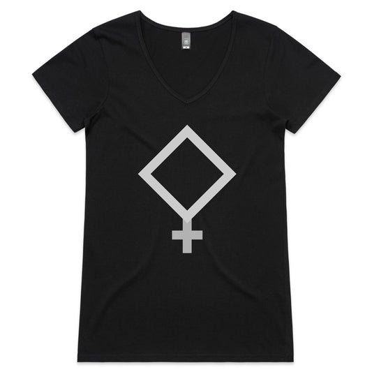 Athena, Goddess of Wisdom & War - Womens V-Neck T-Shirt
