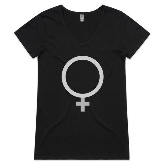 Venus, Goddess of Love & Desire - Womens V-Neck T-Shirt