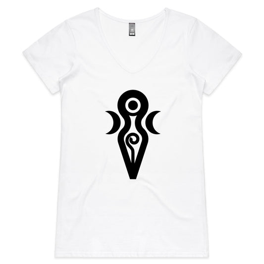Gaia, Goddess of the Earth  - Womens V-Neck T-Shirt