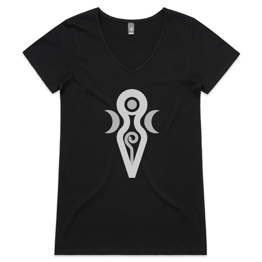Gaia, Goddess of the Earth - Womens V-Neck T-Shirt